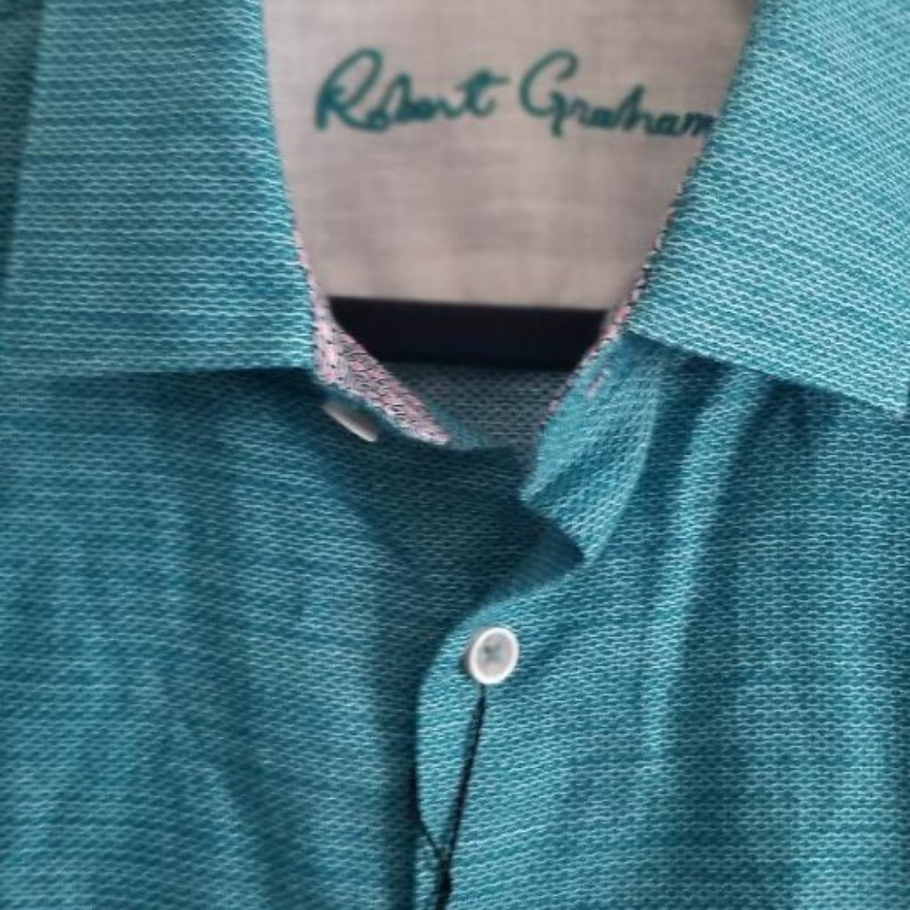 ROBERT GRAHAM Turquoise Brixton Long Sleeve Shirt Size M BRAND NEW w/ Tags